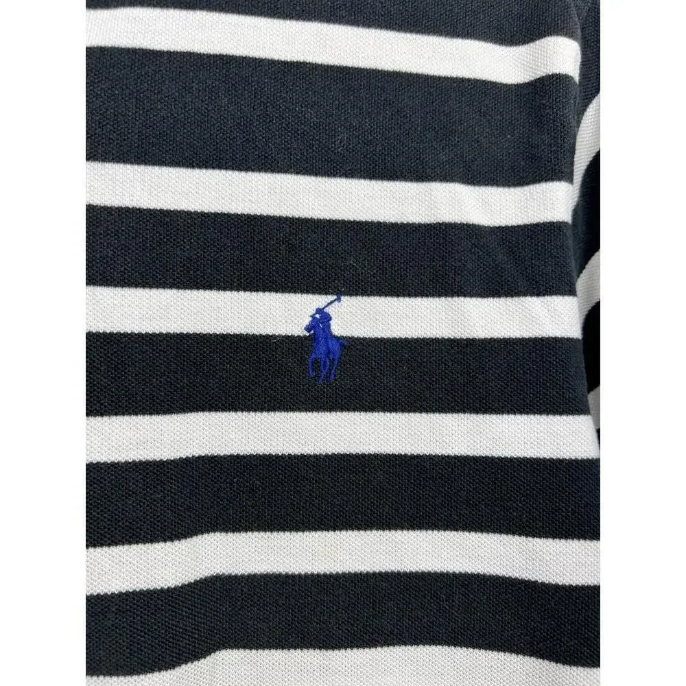 Polo Ralph Lauren Mens Polo Sz L Blue White Stripe Casual Preppy Collegiate
